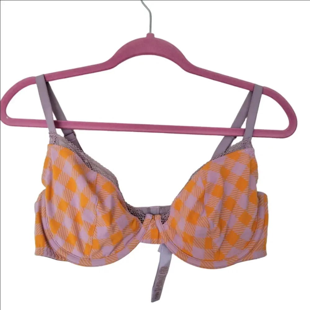 Savage X Fenty Purple and Orange Checkered Bra